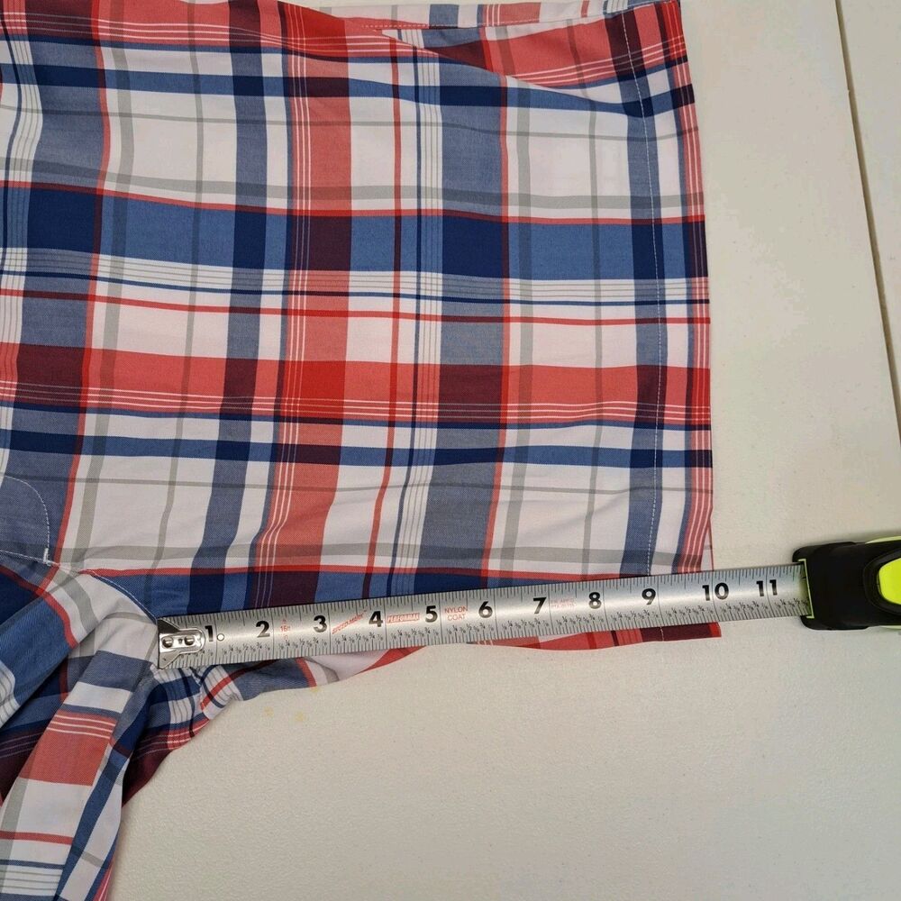Pro Series PGA TOUR  Men's 40 Red/White/Blue Plaid Shorts - Picture 7 of 7